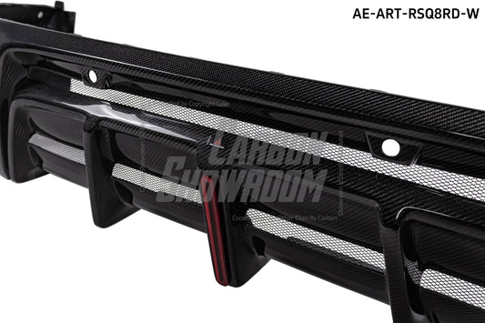Audi RSQ8 2021 2022 2023 2024 SQ8 Q8 (requires you to upgrade the exhaust tips to RSQ8 version) 2020 2021 2022 2023 2024 with Aftermarket Parts - AE Rear Diffuser Pre-Preg Carbon Fiber from ArmorExtend