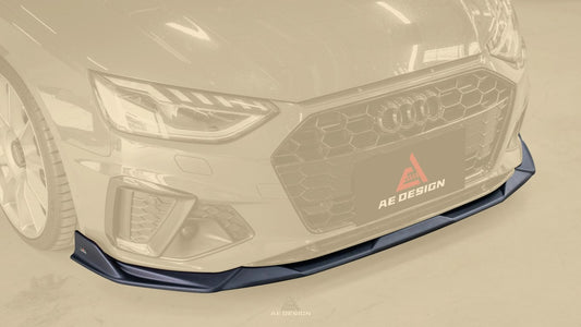 Audi S4 / A4 (With s-line Bumper, does not fit base model) B9.5 2020-ON with Aftermarket Parts - AE V2 Carbon Fiber & ABS Front Lip from ArmorExtend