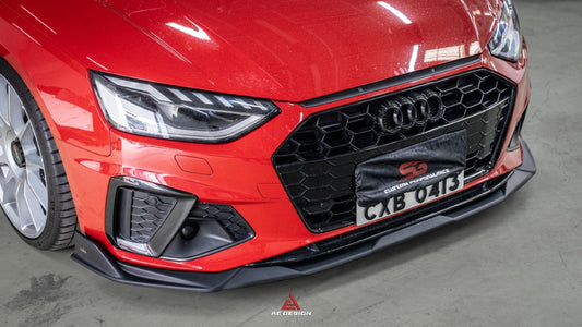 Audi S4 / A4 (With s-line Bumper, does not fit base model) B9.5 2020-ON with Aftermarket Parts - AE V2 Carbon Fiber & ABS Front Lip from ArmorExtend