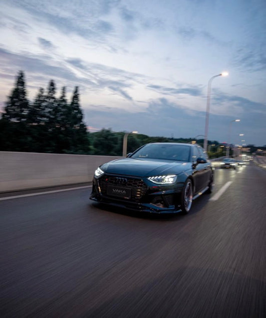 Audi S4 / A4 (With s-line Bumper, does not fit base model) B9.5 2020-ON with Aftermarket Parts - AE V2 Carbon Fiber & ABS Front Lip from ArmorExtend