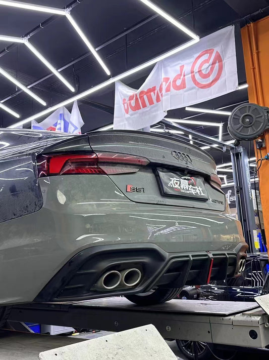 Audi S5 A5 (with s-line bumper, does not base model) B9.5 2020-ON with Aftermarket Parts - AE Style Rear Diffuser & Canards ABS from ArmorExtend