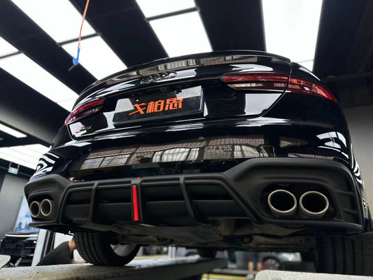 Audi S5 A5 (with s-line bumper, does not base model) B9.5 2020-ON with Aftermarket Parts - AE Style Rear Diffuser & Canards ABS from ArmorExtend