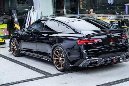 Audi S5 A5 (with s-line bumper, does not base model) B9.5 2020 2021 2022 2023 2024 with Aftermarket Parts - AE Rear Diffuser & Canards Carbon Fiber from ArmorExtend