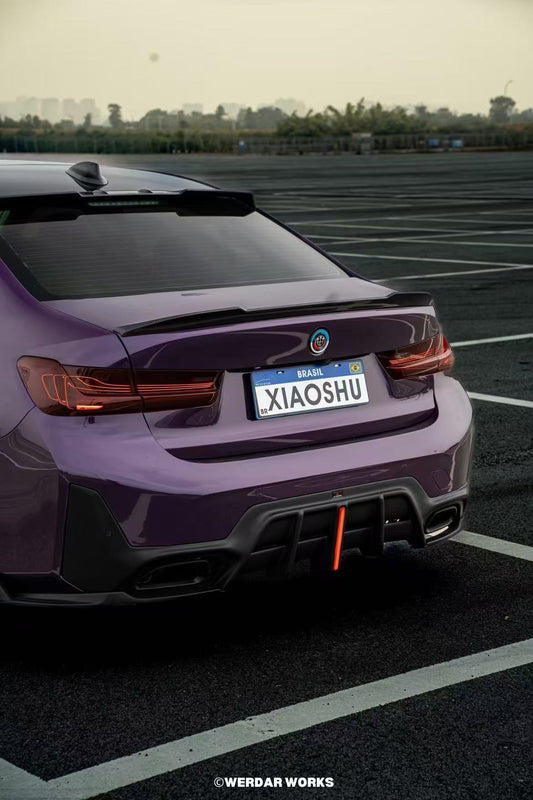BMW 3 Series 330i (With M-Package Bumper, does not fit base model) M340i G20 G21 LCI 2023 2024 with Aftermarket Parts - Plustic Style Rear Diffuser & Canards ABS from ArmorExtend