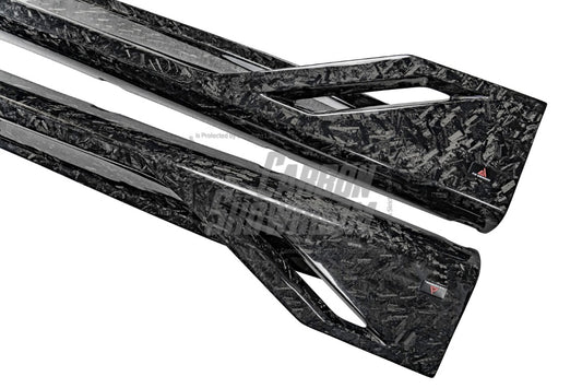 BMW M3 G80 G81 2021 2022 2023 2024 & M4 G82 G83 2021 2022 2023 2024 with Aftermarket Parts - AE Style Side Skirts Carbon Fiber from ArmorExtend