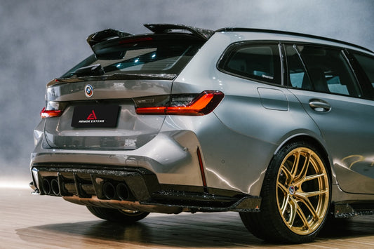BMW M3CS M3C M3 G81 2021-ON & 3 Series M340i 330i G21 (Fits Both Pre-LCI & LCI) 2019-ON with Aftermarket Parts - Rear Roof Spoiler Dry Pre-preg Carbon Fiber from Armorextend