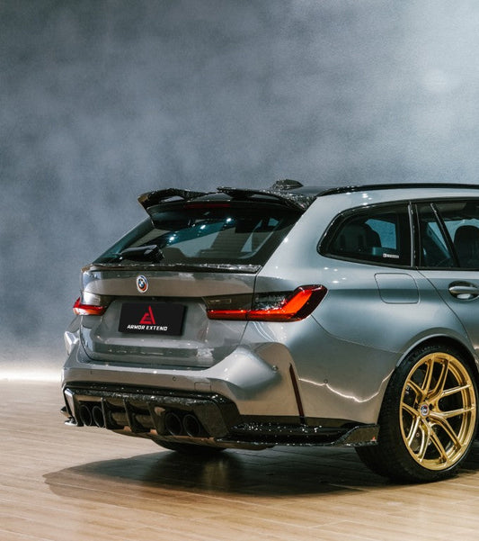 BMW M3CS M3C M3 G81 2021-ON & 3 Series M340i 330i G21 (Fits Both Pre-LCI & LCI) 2019-ON with Aftermarket Parts - Rear Roof Spoiler Dry Pre-preg Carbon Fiber from Armorextend