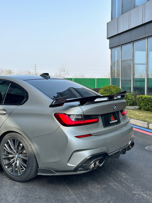BMW M3 G80 2021-ON & 3 Series 330i M340i (Fits Both Pre-LCI & LCI) G20 2019-ON with Aftermarket Parts - AE Rear Wing Spoiler Carbon Fiber from ArmorExtend