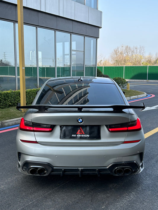 BMW M3 G80 2021-ON & 3 Series 330i M340i (Fits Both Pre-LCI & LCI) G20 2019-ON with Aftermarket Parts - AE Rear Wing Spoiler Carbon Fiber from ArmorExtend