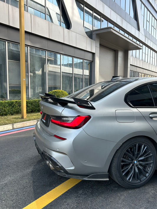 BMW M3 G80 2021-ON & 3 Series 330i M340i (Fits Both Pre-LCI & LCI) G20 2019-ON with Aftermarket Parts - AE Rear Wing Spoiler Carbon Fiber from ArmorExtend