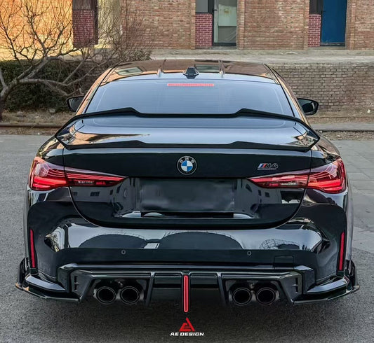 BMW M3 G80 G81 2021 2022 2023 2024 & M4 G82 G83 2021 2022 2023 2024 with Aftermarket Parts - AE V2 Style Rear Diffuser & Canards Carbon Fiber from ArmorExtend