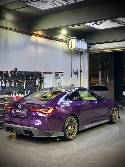 BMW M4 G82 G83 2021 2022 2023 2024 with Aftermarket Parts - AE V1 Style Rear Diffuser & Canards Carbon Fiber from ArmorExtend