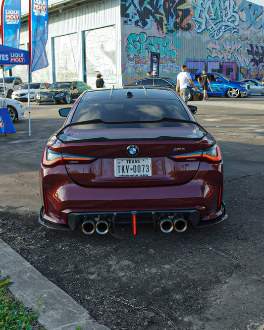 BMW M3 G80 G81 2021 2022 2023 2024 & M4 G82 G83 2021 2022 2023 2024 with Aftermarket Parts - AE V2 Style Rear Diffuser & Canards Carbon Fiber from ArmorExtend