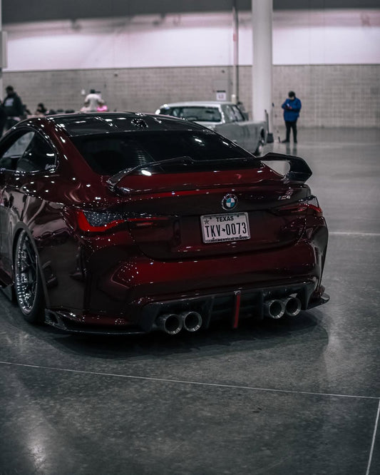 BMW M3 G80 G81 2021 2022 2023 2024 & M4 G82 G83 2021 2022 2023 2024 with Aftermarket Parts - AE V2 Style Rear Diffuser & Canards Carbon Fiber from ArmorExtend