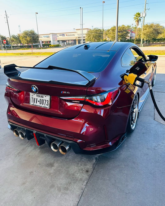 BMW M4 G82 2021 2022 2023 2024 & 4 Series G22 430i M440i 2020 2021 2022 2023 2024 with Aftermarket Parts - AE Style Rear Wing Carbon Fiber from ArmorExtend