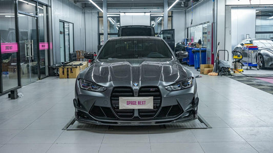BMW M3 G80 G81 2021 2022 2023 2024 & M4 G82 G83 2021 2022 2023 2024 with Aftermarket Parts - AE Style Front Canards Carbon Fiber from ArmorExtend