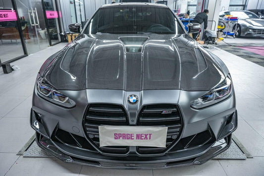BMW M3 G80 G81 2021 2022 2023 2024 & M4 G82 G83 2021 2022 2023 2024 with Aftermarket Parts - AE Style Front Canards Carbon Fiber from ArmorExtend