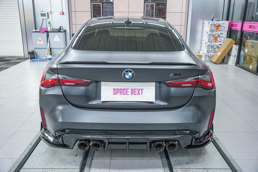 BMW M3 G80 G81 2021 2022 2023 2024 M4 G82 G83 2021 2022 2023 2024 with Aftermarket Parts - AE Style Rear Diffuser & Canards Carbon Fiber from ArmorExtend