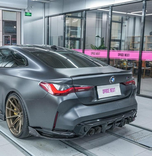 BMW M3 G80 G81 2021 2022 2023 2024 M4 G82 G83 2021 2022 2023 2024 with Aftermarket Parts - AE Style Rear Diffuser & Canards Carbon Fiber from ArmorExtend