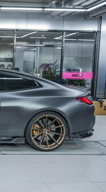 BMW M3 G80 G81 2021 2022 2023 2024 M4 G82 G83 2021 2022 2023 2024 with Aftermarket Parts - AE Style Rear Diffuser & Canards Carbon Fiber from ArmorExtend