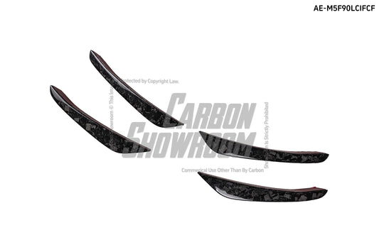 BMW M5/M5C F90 Pre-LCI 2018 2019 2020 & M5/M5C F90 LCI 2021 2022 2023 2024 with Aftermarket Parts - AE Front Canards Carbon Fiber from ArmorExtend