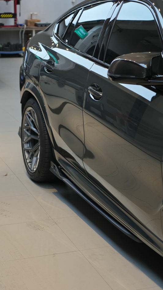 BMW X3 G01 & X4 G02 s/x Drive 30i M40i 2019-ON & X3M F97 & X4M F98 (Fits Both Pre-LCI & LCI) 2019-ON with Aftermarket Parts - AE V2 Side Skirts Carbon Fiber from ArmorExtend