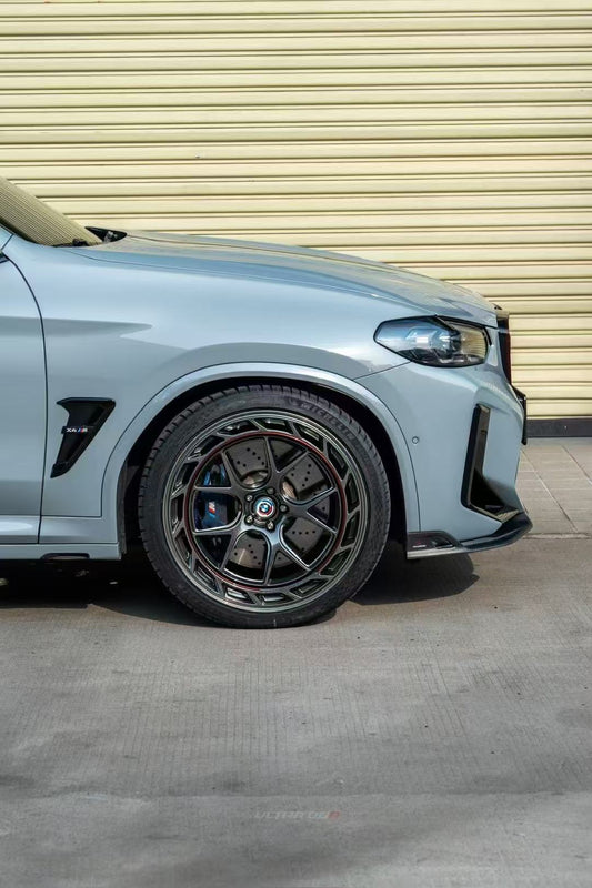BMW X3M X3MC F97 LCI 2022 2023 2024 & X4M X4MC F98 LCI 2022 2023 2024 with Aftermarket Parts - AE Front Lip Carbon Fiber from ArmorExtend