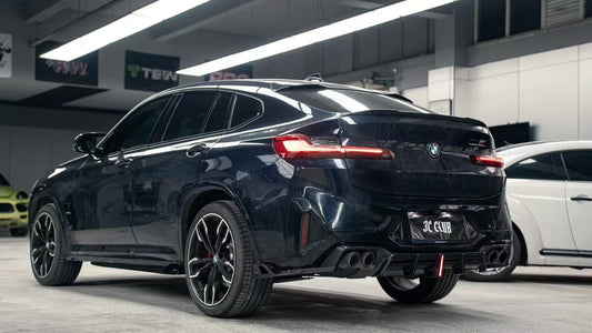 BMW X4 xDrive 30i (with M-Package Bumper) & M40i G02 LCI 2022 2023 2024 with Aftermarket Parts - AE Style Diffuser & Canards Carbon Fiber from ArmorExtend