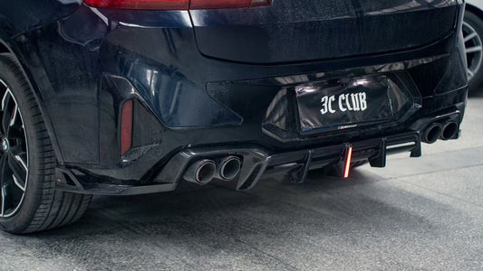 BMW X4 xDrive 30i (with M-Package Bumper) & M40i G02 LCI 2022 2023 2024 with Aftermarket Parts - AE Style Diffuser & Canards Carbon Fiber from ArmorExtend