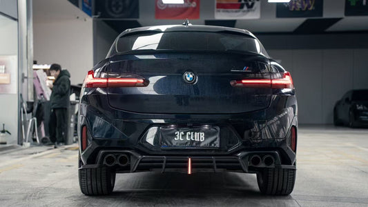 BMW X4 xDrive 30i (with M-Package Bumper) & M40i G02 LCI 2022 2023 2024 with Aftermarket Parts - AE Style Diffuser & Canards Carbon Fiber from ArmorExtend