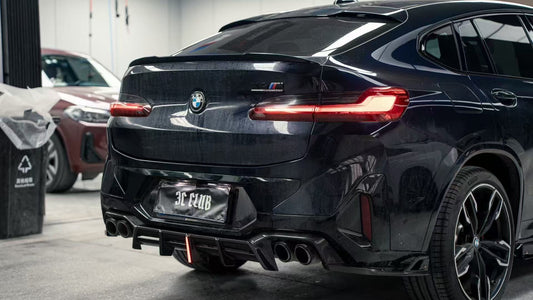 BMW X4 xDrive 30i (with M-Package Bumper) & M40i G02 LCI 2022 2023 2024 with Aftermarket Parts - AE Style Diffuser & Canards Carbon Fiber from ArmorExtend