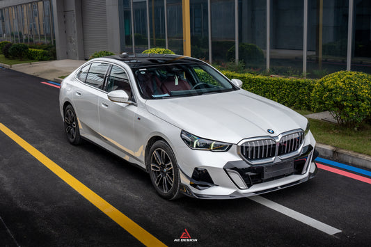 BMW i5 xDrive40 / i5 eDrive40 (with M-package bumper, does not fit base mode) / i5 M60 G60 G61 2024-ON & 5 Series 540i xDrive / 530i xDrive / 530i (with M-package bumper, does not fit base model) / 550e xDrive G60 G61 2024-ON with Aftermarket Parts - AE Design Front Lip Carbon Fiber from ArmorExtend