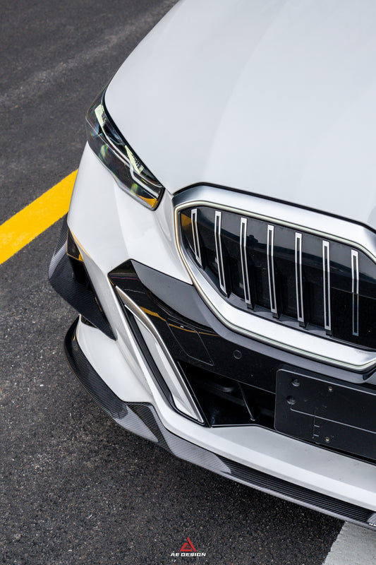 BMW i5 xDrive40 / i5 eDrive40 (with M-package bumper, does not fit base mode) / i5 M60 G60 G61 2024-ON & 5 Series 540i xDrive / 530i xDrive / 530i (with M-package bumper, does not fit base model) / 550e xDrive G60 G61 2024-ON with Aftermarket Parts - AE Design Front Canards Carbon Fiber from ArmorExtend