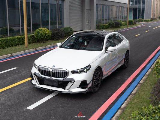 BMW i5 xDrive40 / i5 eDrive40 (with M-package bumper, does not fit base mode) / i5 M60 G60 G61 2024-ON & 5 Series 540i xDrive / 530i xDrive / 530i (with M-package bumper, does not fit base model) / 550e xDrive G60 G61 2024-ON with Aftermarket Parts - AE Design Front Canards Carbon Fiber from ArmorExtend