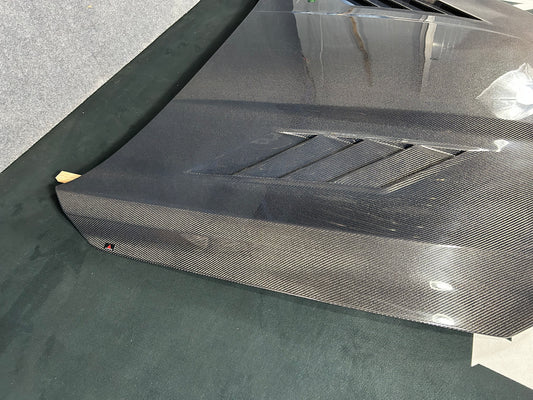 Cadillac CT5 CT5V Blackwing V Premium Luxury Sport Base 2020-ON with Aftermarket Parts - AE Vented Style Hood Bonnet Double-sided Carbon Fiber from ArmorExtend