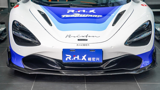 McLaren 720S 2018-2023 with Aftermarket Parts - AE Style Front Lip & Canards Carbon Fiber from ArmorExtend