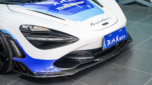 McLaren 720S 2018-2023 with Aftermarket Parts - AE Style Front Lip & Canards Carbon Fiber from ArmorExtend