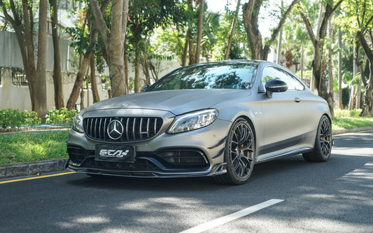 Mercedes Benz C-Class C63S C63 AMG W205 Coupe Convertible 2015 2016 2017 2018 2019 2020 2021 2022 2023 (suitable for both pre-facelift and facelift) with Aftermarket Parts - AE Front Canards Carbon Fiber from ArmorExtend
