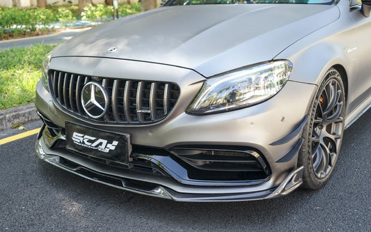 Mercedes Benz C-Class C63S C63 AMG W205 Coupe Convertible 2015 2016 2017 2018 2019 2020 2021 2022 2023 (suitable for both pre-facelift and facelift) with Aftermarket Parts - AE Front Canards Carbon Fiber from ArmorExtend
