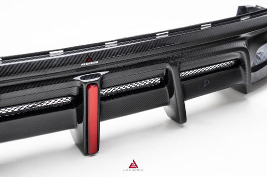 Porsche Panamera 976 Base 4 4S E-Hybird GTS Turbo 2024-ON with Aftermarket Parts - AE Desgin ART Rear Diffuser Carbon Fiber from ArmorExtend