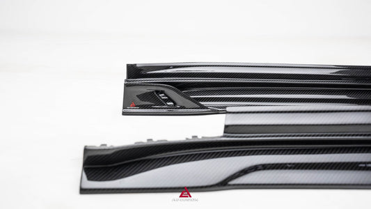 Porsche Panamera 976 Base 4 4S E-Hybird GTS Turbo 2024-ON with Aftermarket Parts - AE Desgin ART Side Skirts Carbon Fiber from ArmorExtend