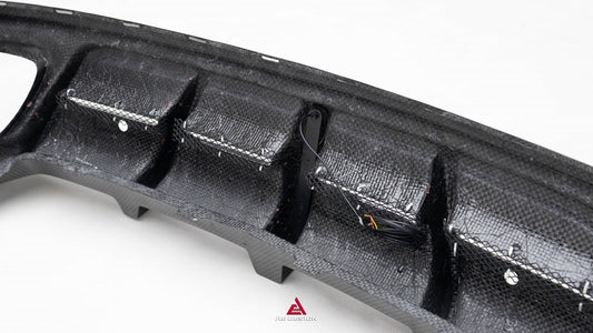 Porsche Panamera 976 Base 4 4S E-Hybird GTS Turbo 2024-ON with Aftermarket Parts - AE Desgin ART Rear Diffuser Carbon Fiber from ArmorExtend