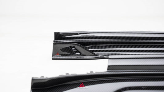 Porsche Panamera 976 Base 4 4S E-Hybird GTS Turbo 2024-ON with Aftermarket Parts - AE Desgin ART Side Skirts Carbon Fiber from ArmorExtend