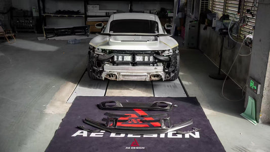 Porsche 911 992.2 Carerra Base/S/T/4S/Targa4S 2025-ON (Fits SportDesign Oval Exhaust Tips) with Aftermarket Parts - Rear Diffuser Pre-preg Carbon Fiber from Armorextend