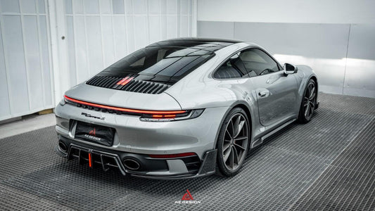 Porsche 911 992 Carrera/4/S/4S (Fits Aero Kit / Sport Package Only)2020-ON with Aftermarket Parts-ART Style Carbon Fiber Rear Diffuser Canards from Armorextend