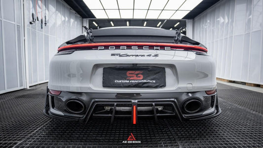 Porsche 911 992 Carrera/4/S/4S (Fits Aero Kit / Sport Package Only)2020-ON with Aftermarket Parts-ART Style Carbon Fiber Rear Diffuser Canards from Armorextend