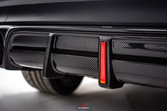 Porsche Cayenne Coupe 9Y0 9Y0.1 9Y0.2 9Y3 9Y3.1 9Y3.2 Base/S/Turbo/E-Hybrid 2019 2020 2021 2022 2023 2024 with Aftermarket Parts - AE Rear Diffuser & Rear Canards Carbon Fiber from ArmorExtend