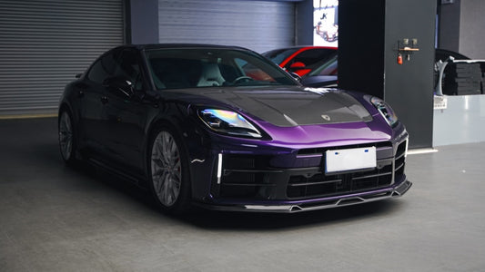 Porsche Panamera 976 Base 4 4S E-Hybird 2024-ON with Aftermarket Parts - AE Desgin ART Front Lip Carbon Fiber from ArmorExtend