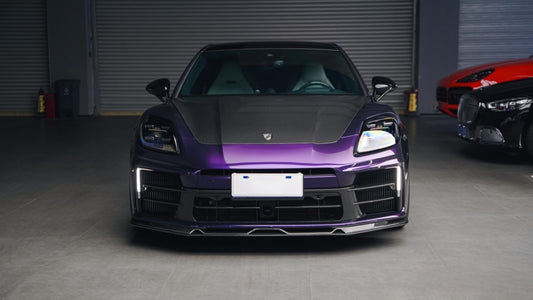 Porsche Panamera 976 Base 4 4S E-Hybird GTS Turbo 2024-ON with Aftermarket Parts - AE Desgin ART Hood Carbon Fiber from ArmorExtend
