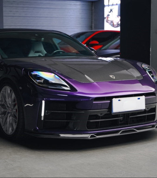 Porsche Panamera 976 Base 4 4S E-Hybird GTS Turbo 2024-ON with Aftermarket Parts - AE Desgin ART Hood Carbon Fiber from ArmorExtend